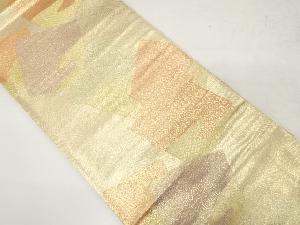 流水に色紙散らし模様織り出し袋帯